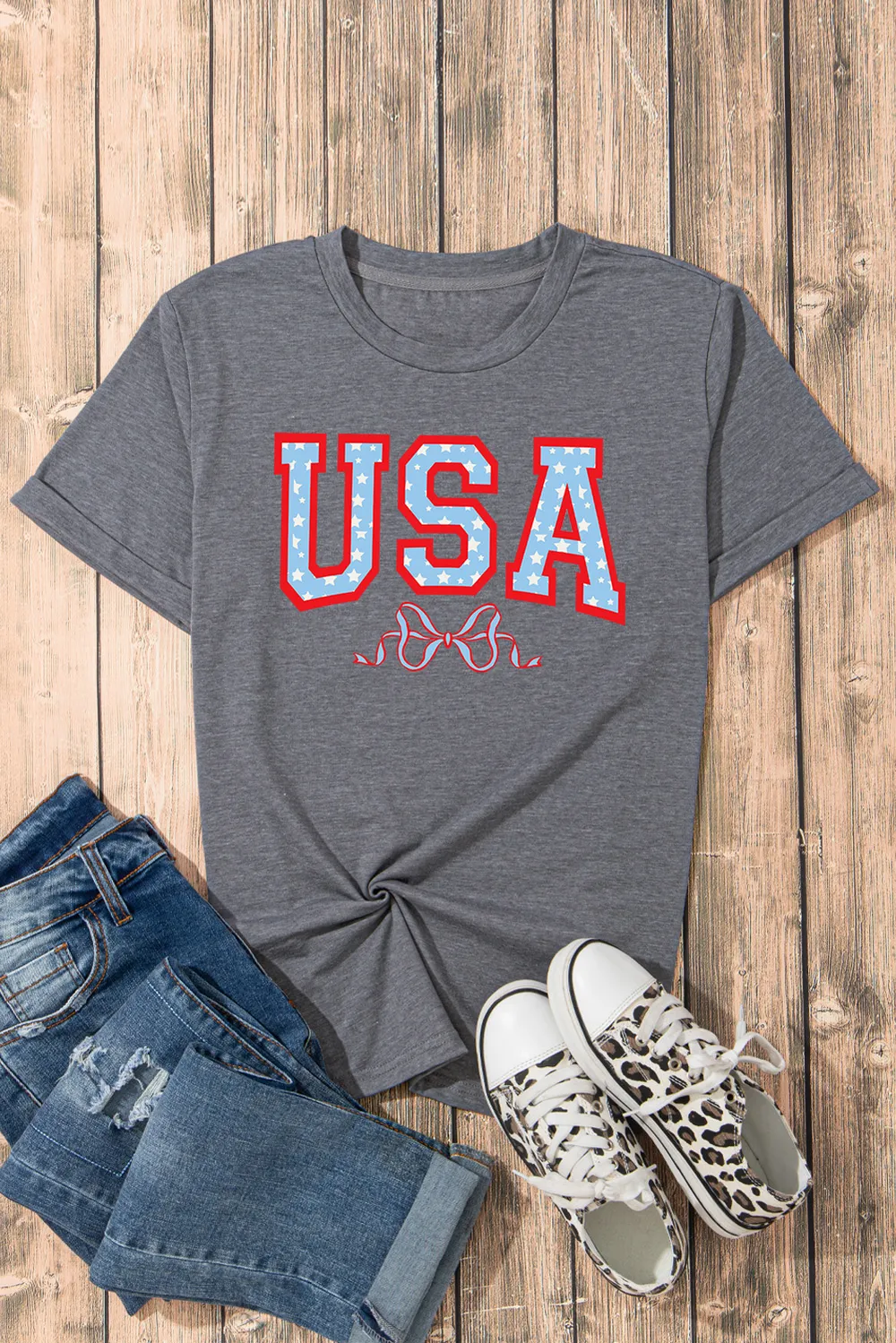 USA Round Neck Short Sleeve T-Shirt, image 4