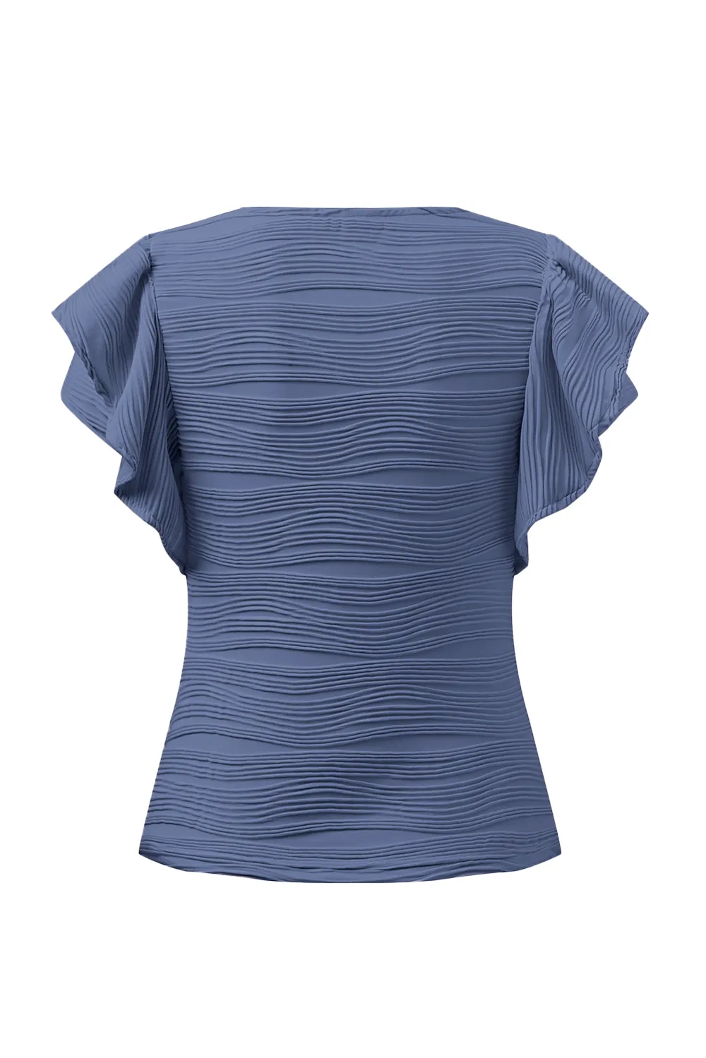 Textured Round Neck Cap Sleeve Top, image 17