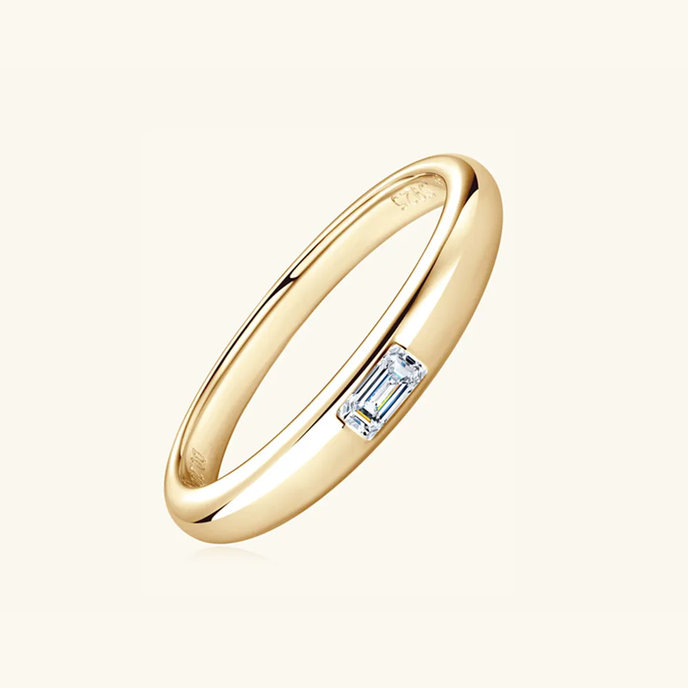 925 Sterling Silver Inlaid Moissanite Ring, image 2