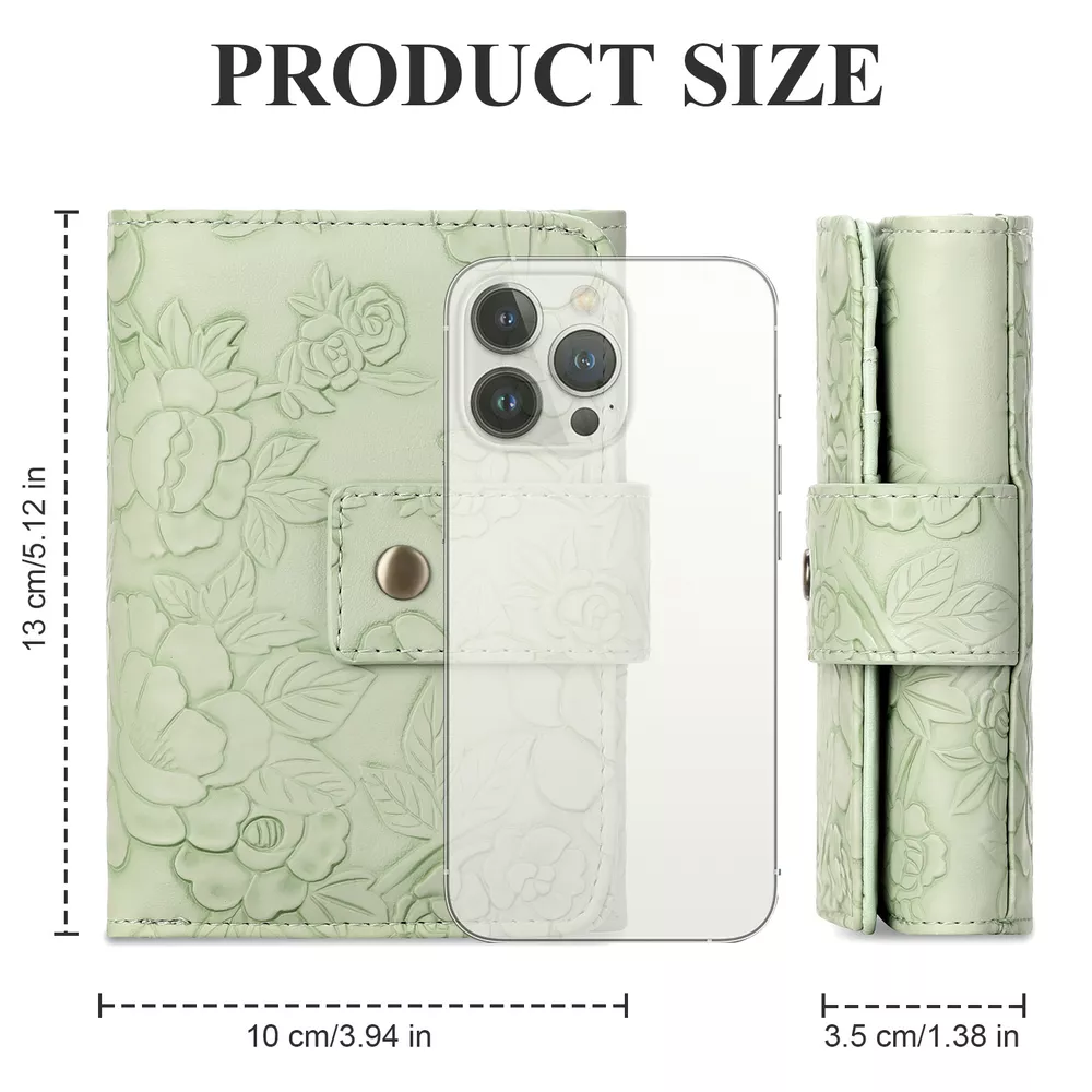 Floral Embossed Leather Wallet, image 4