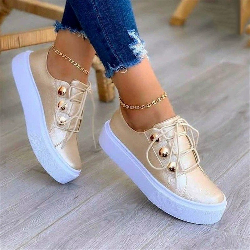 Round Toe Platform Sneakers, image 6
