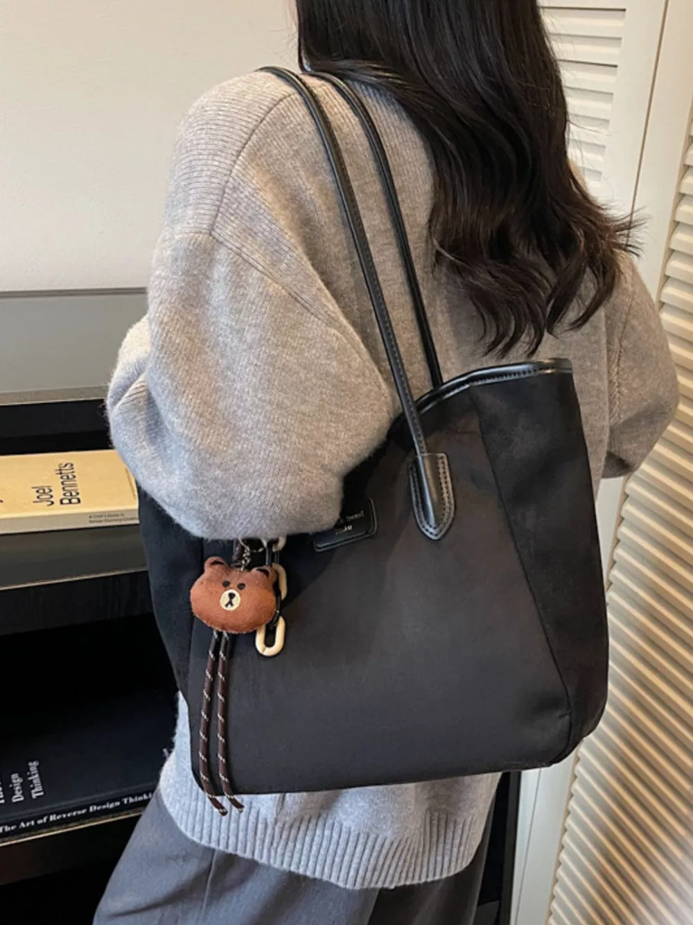 Suede Casual Tote Bag, image 4