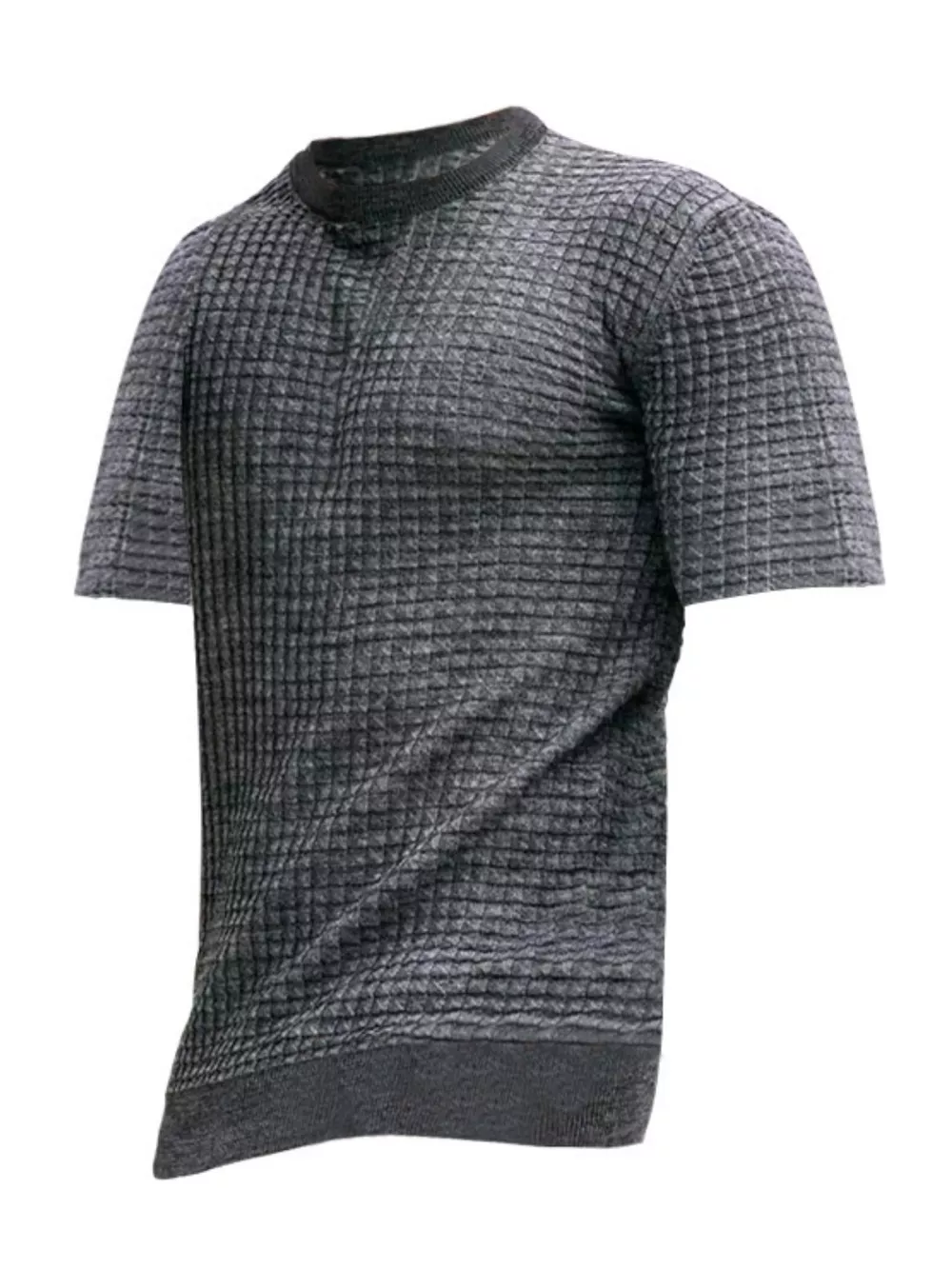 Men's Full Size Textured Round Neck Short Sleeve T-Shirt Plus Size, image 2