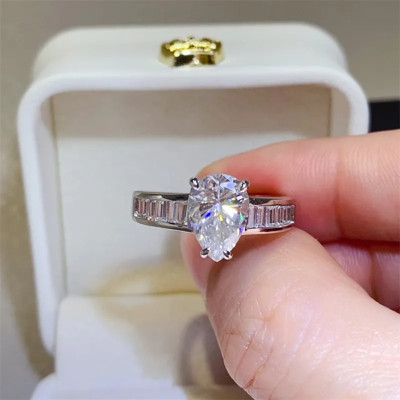 3 Carat Moissanite 925 Sterling Silver Ring, image 3