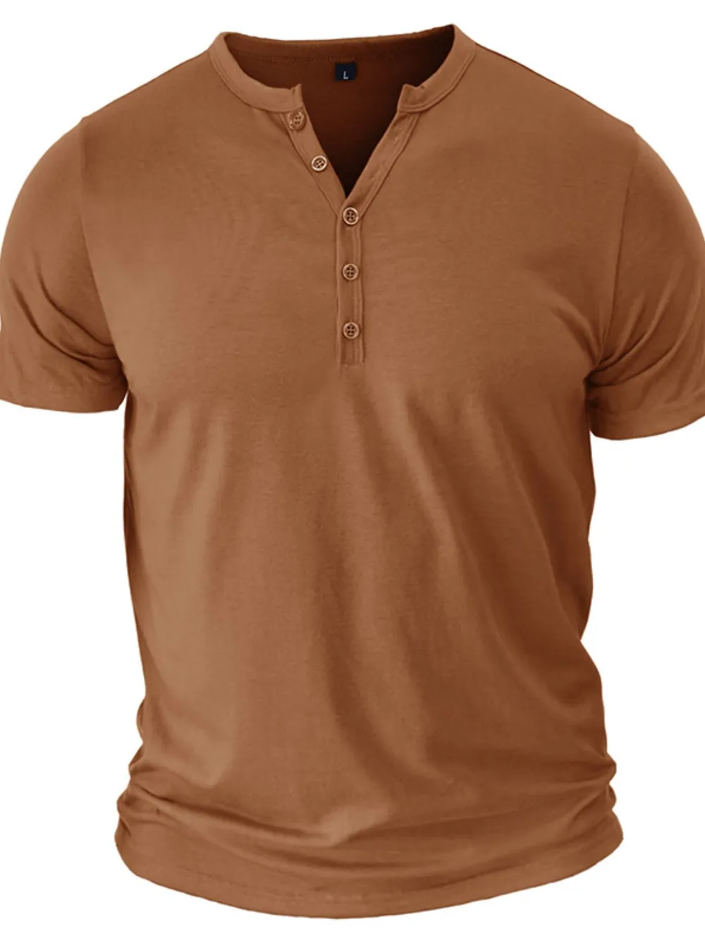 Men's Full Size Casual Henley Short Sleeve Polo Shirt Plus Size, image 9