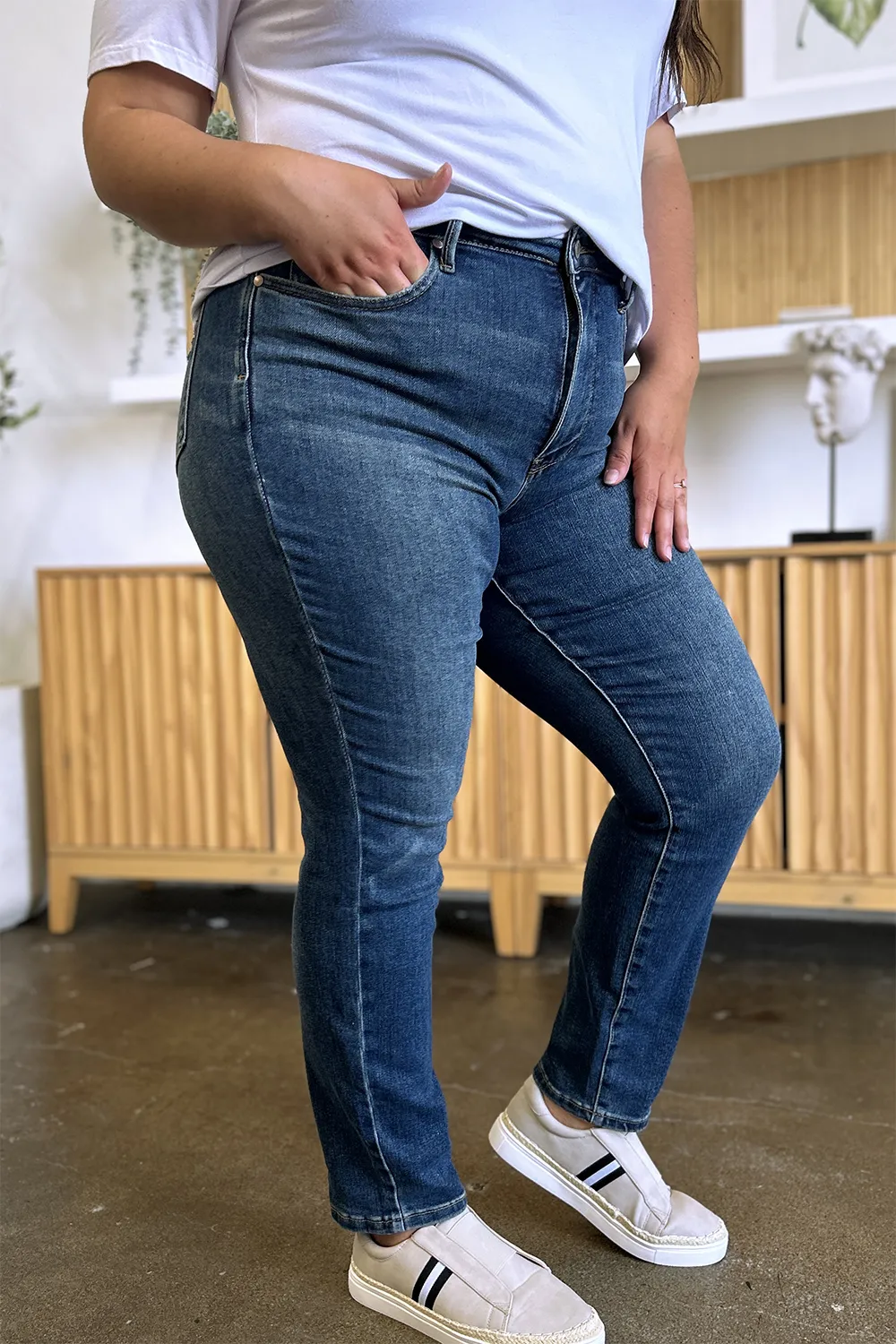 Full Size Tummy Control High Waist Slim Jeans, image 8