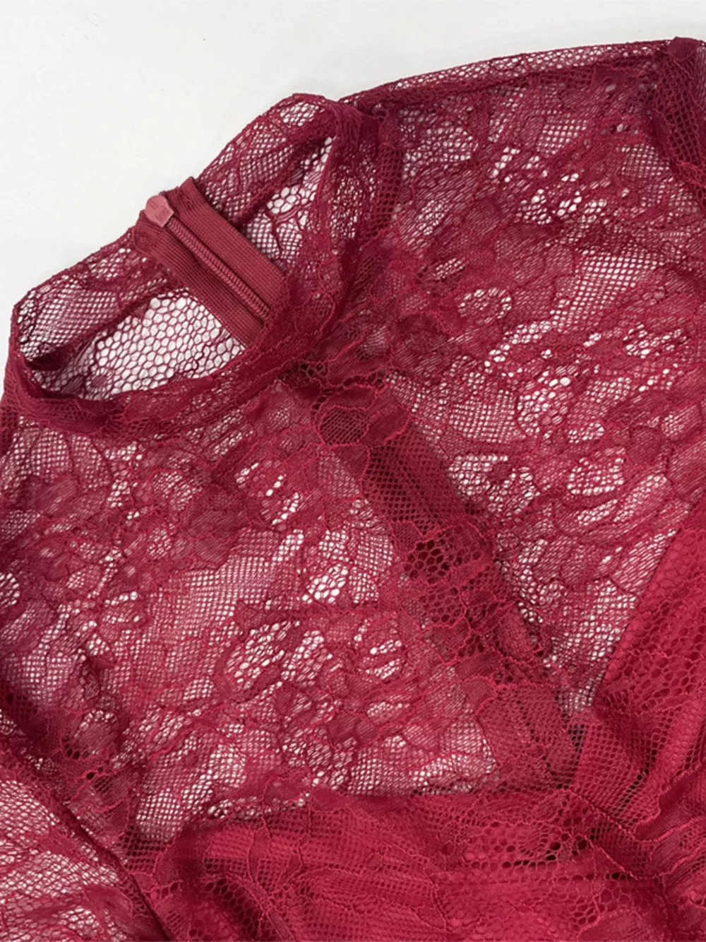Lace Sheer Mock Neck Long Sleeve Maxi Dress, image 19