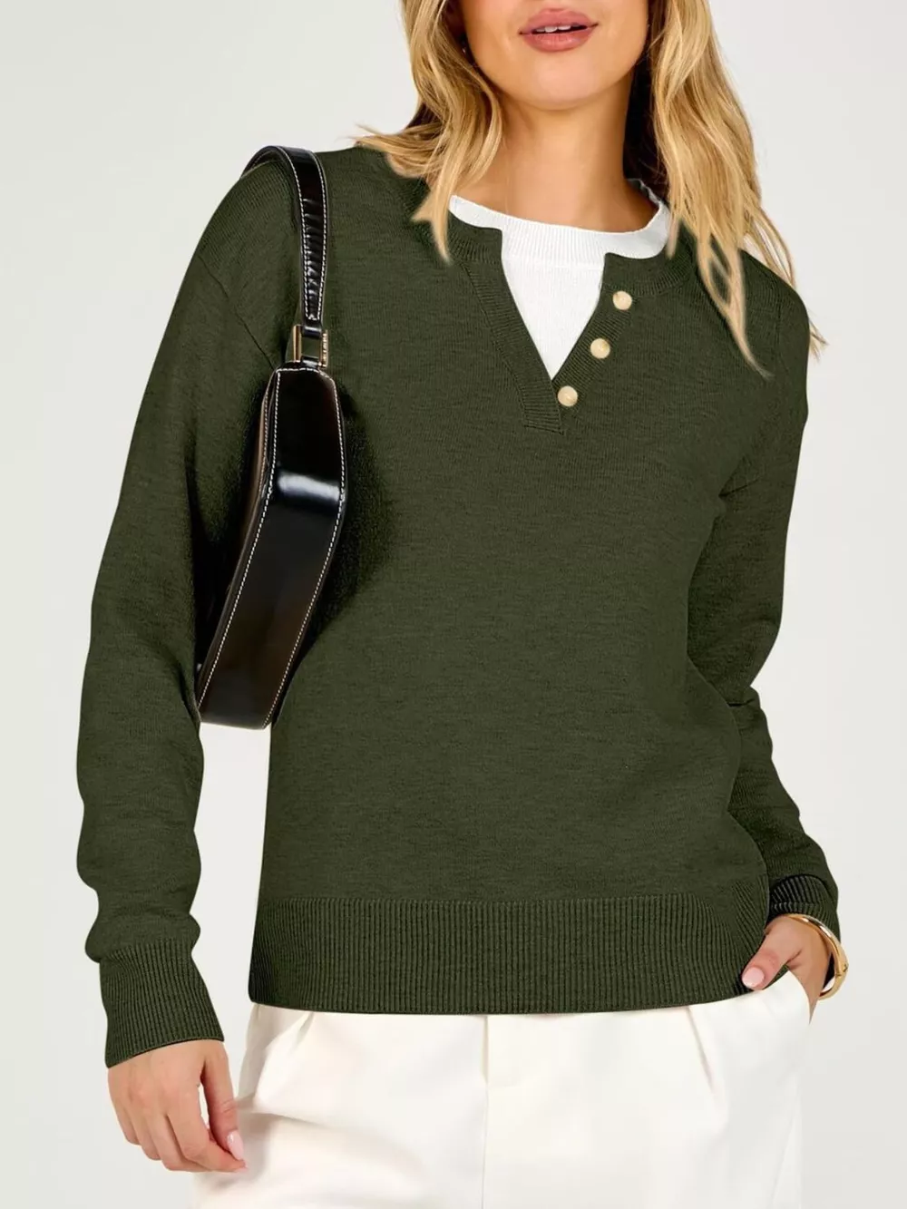 Long Sleeve Dropped Shoulder Sweater, image 8