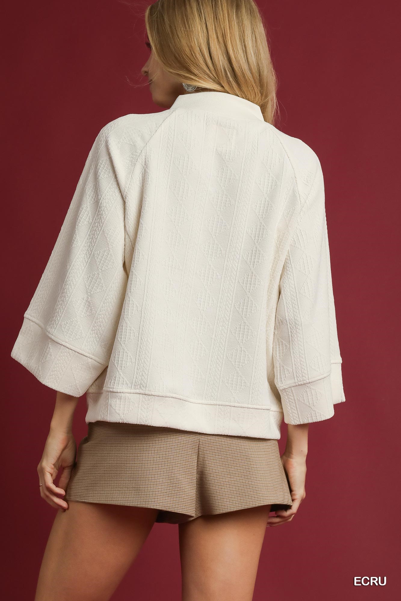 Textured Knit V-Neck Top, image 4