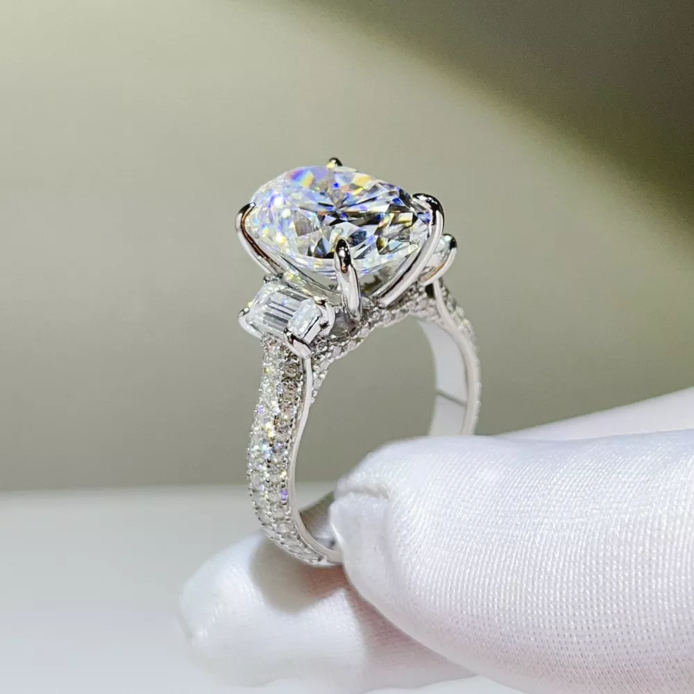 8 Carat 925 Sterling Silver Moissanite Ring, image 6