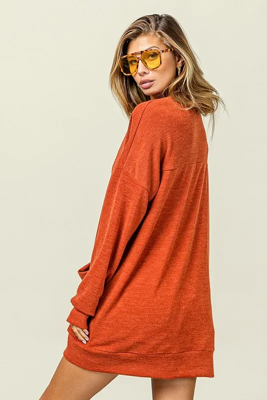 Open Front Drop Shoulder Cardigan with Pockets, image 7