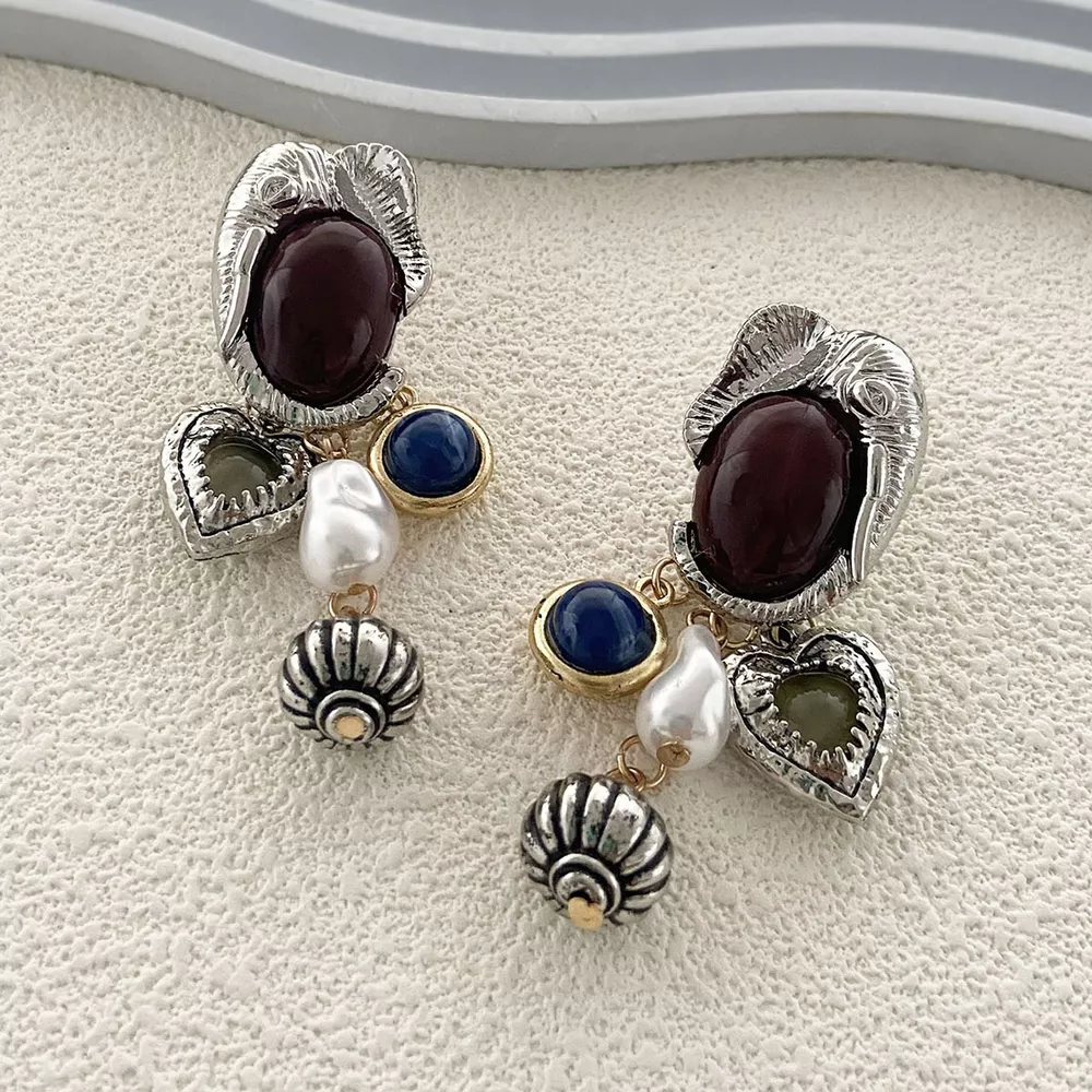 Zinc Alloy Heart Dangle Earrings, image 6
