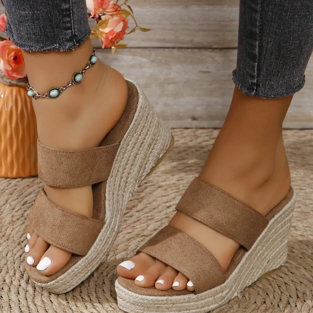 Open Toe Platform Wedge Sandals, image 2