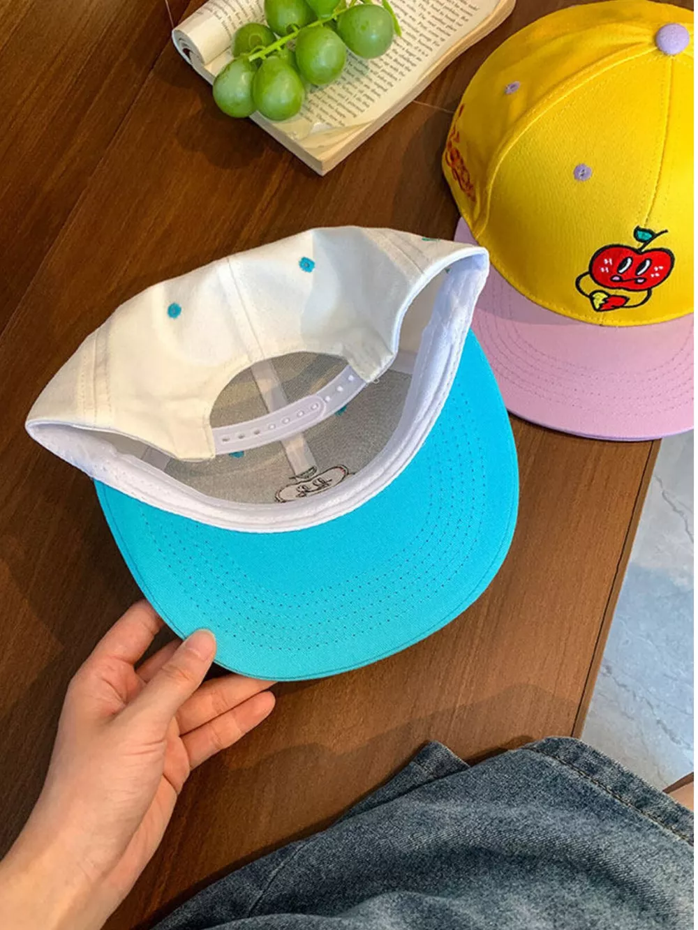 Cartoon Apple Embroidered Baseball Cap, image 6