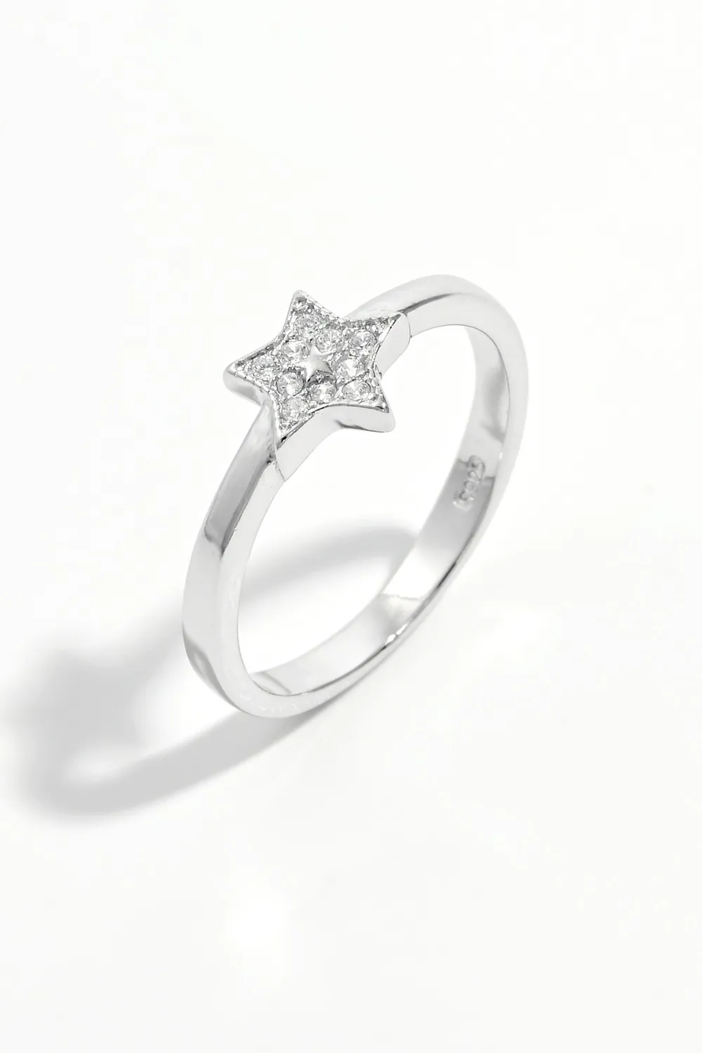 925 Sterling Silver Inland Zircon Star Ring, image 2
