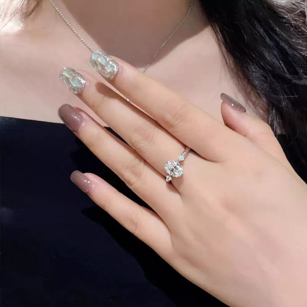 2 Carat Moissanite 925 Sterling Silver Ring, image 4