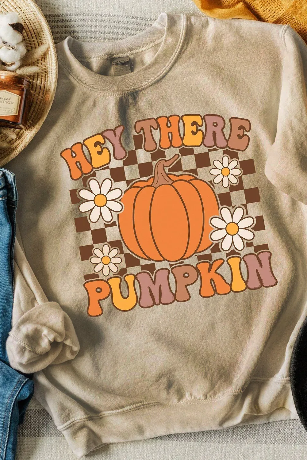 Pumpkin Graphic Long Sleeve Sweatshirt, image 4