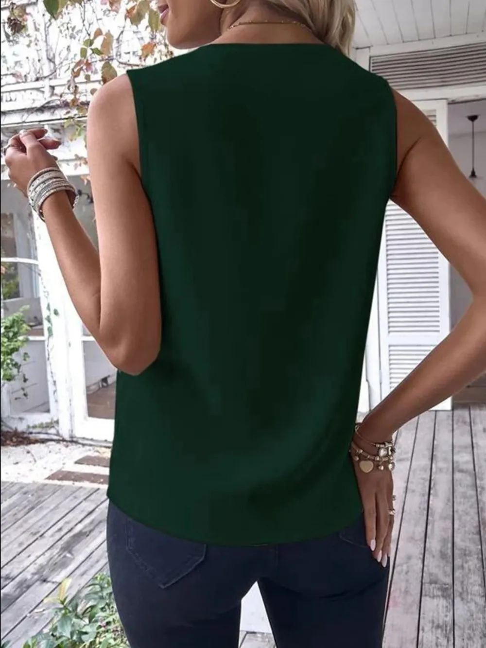 Full Size V-Neck Contrast Tank Plus Size, image 20