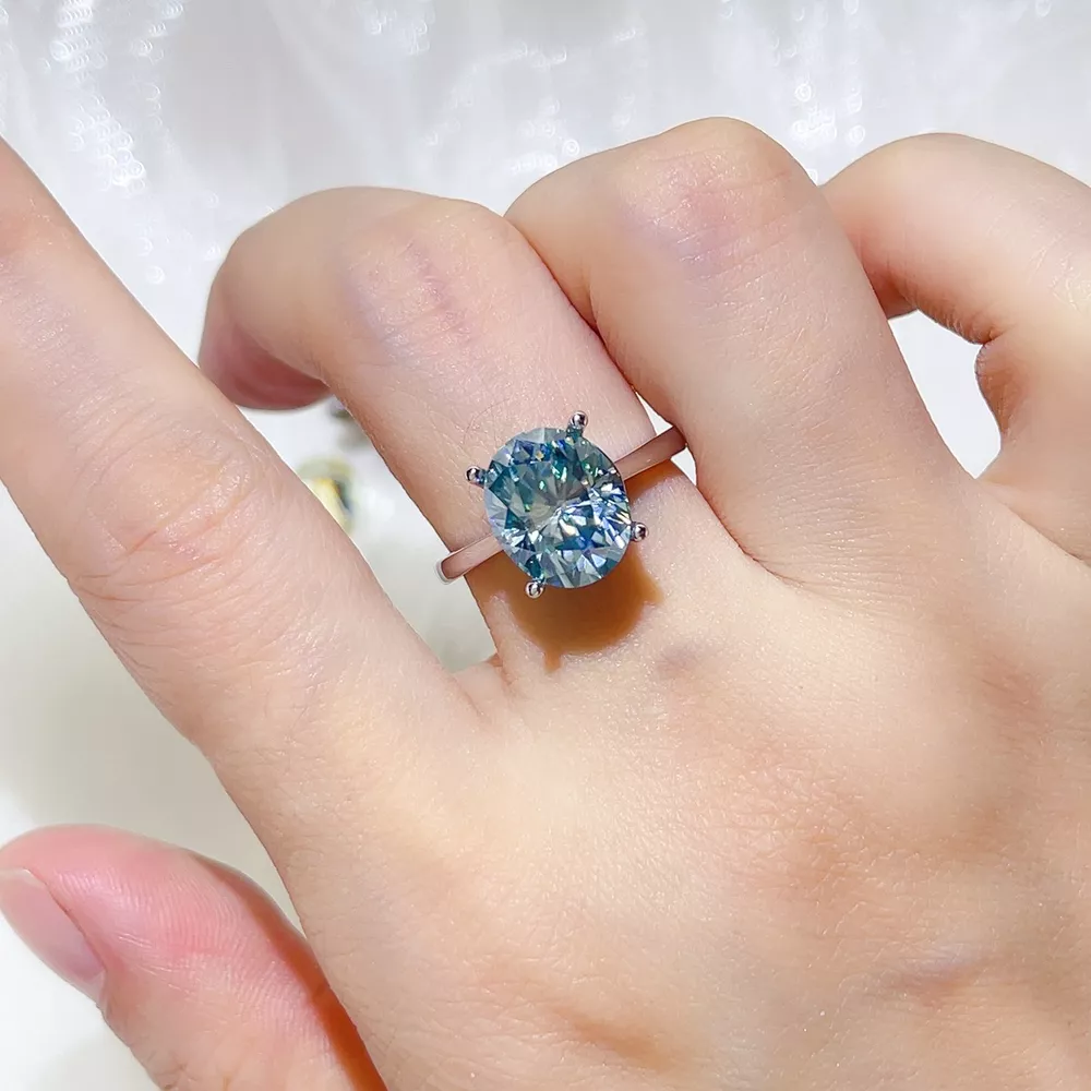 5 Carat 925 Sterling Silver Moissanite Ring, image 3