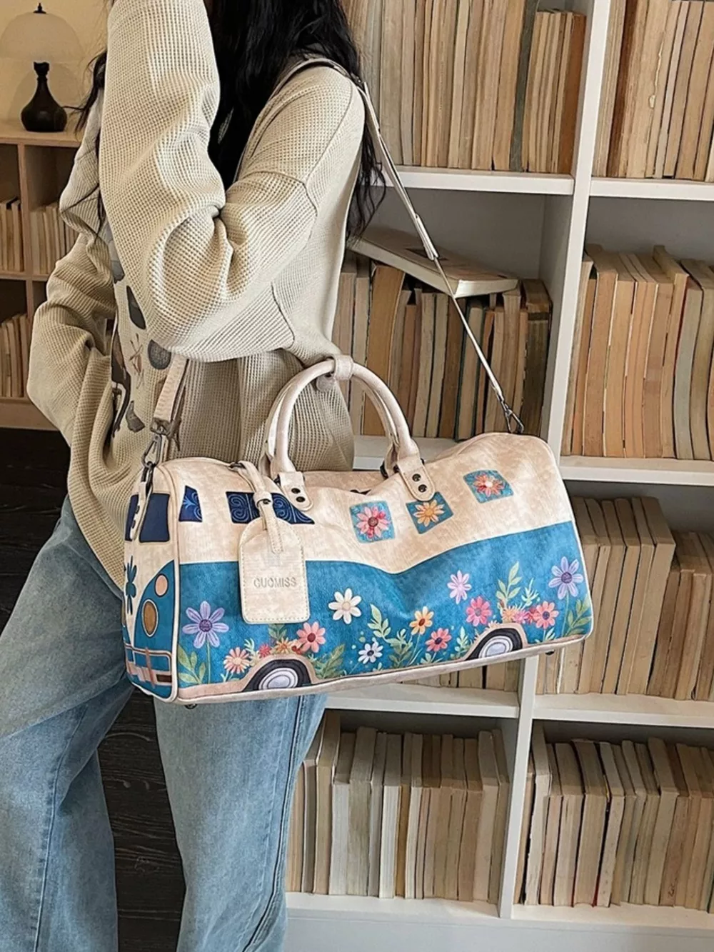 Floral Print Duffel Bag, image 9