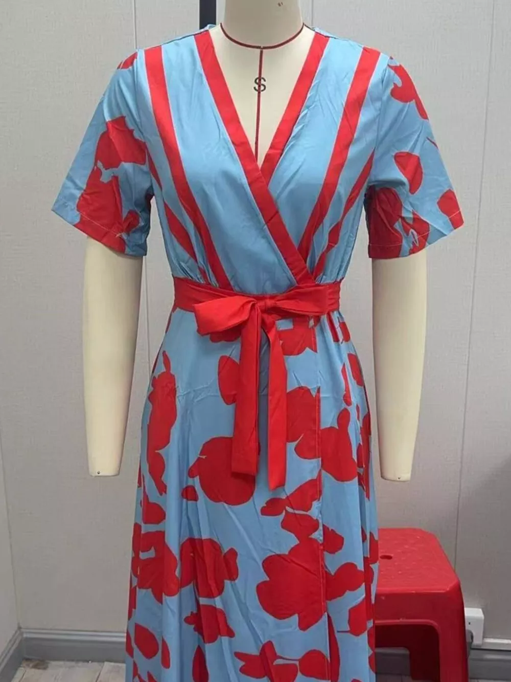 Floral Print Half Sleeve Maxi Dress with Pockets, image 3