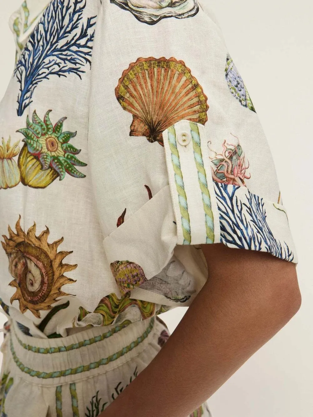 Printed Button Up Shirt and Shorts Set, image 5