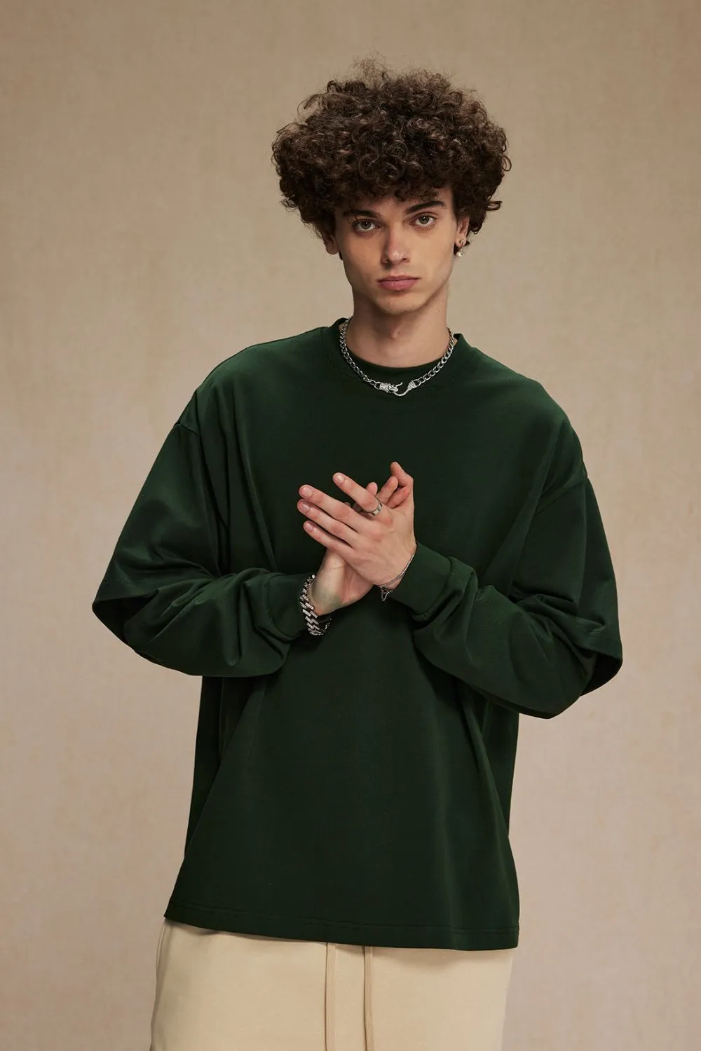 Men's Round Neck Long Sleeve T-Shirt, image 19