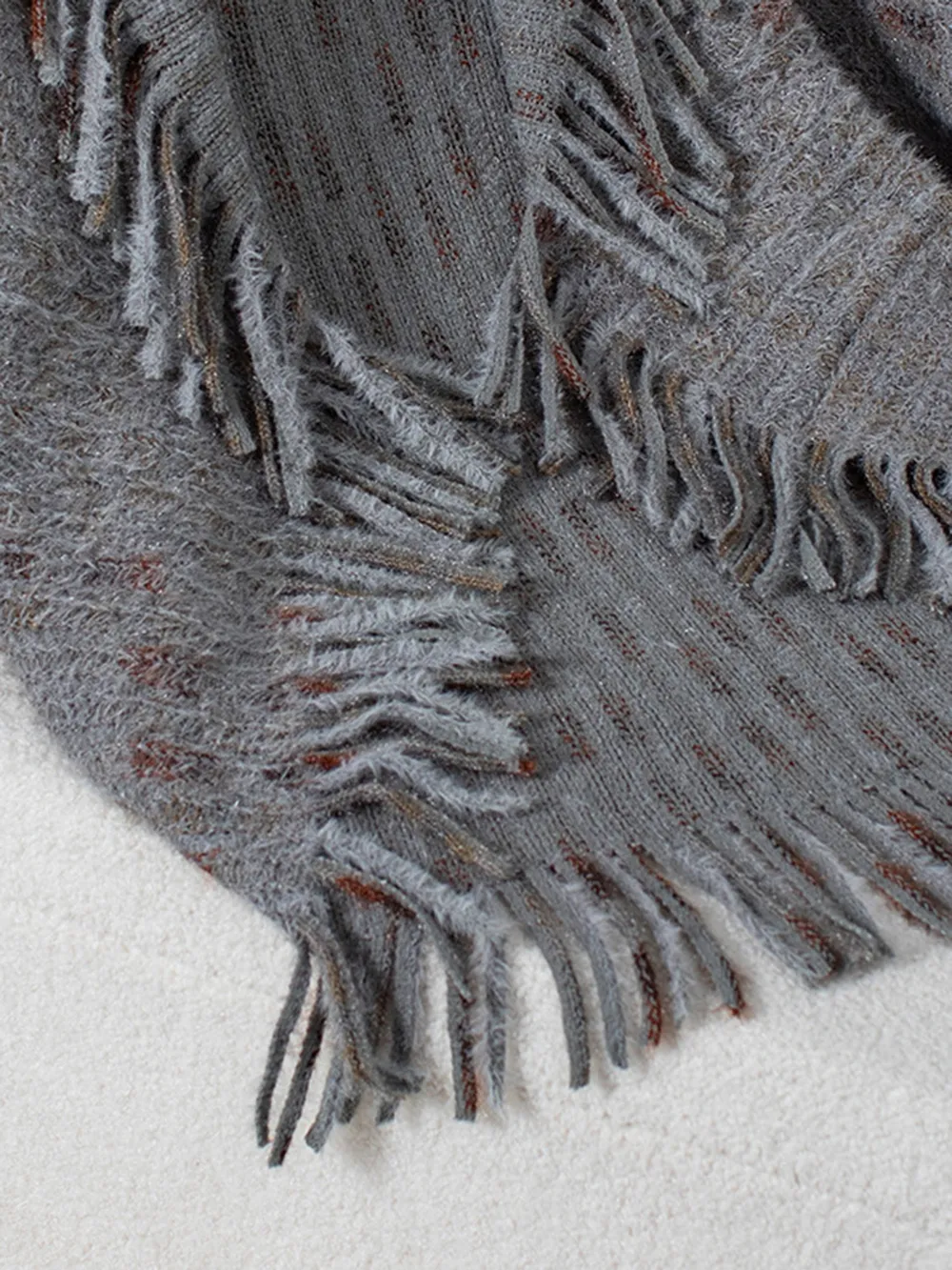 Fringe Open Front Half Sleeve Poncho, image 17