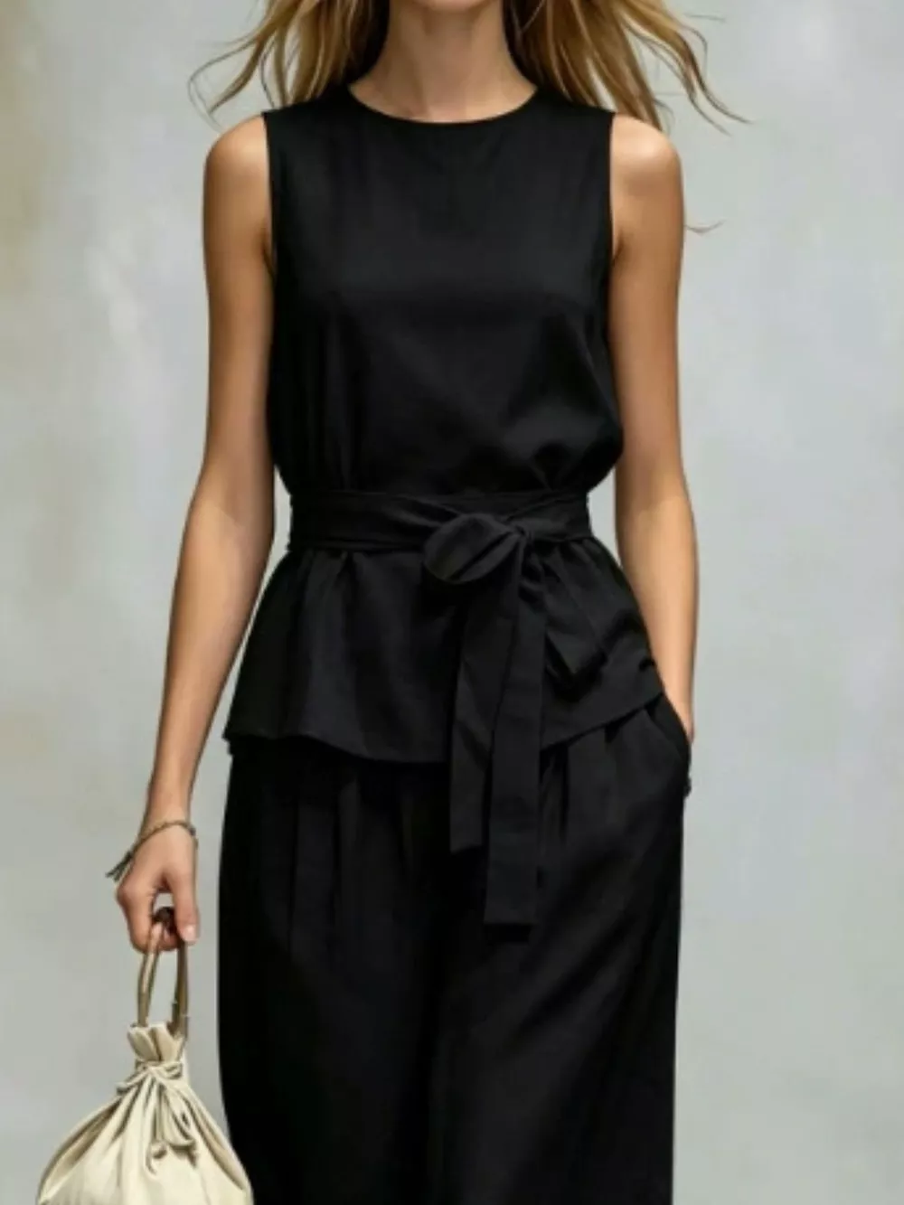 Sleeveless Top and Wide-Leg Pants Set, image 12