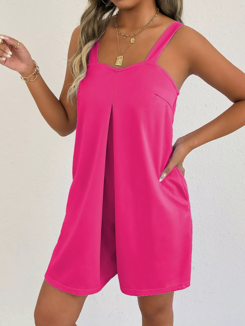 Sleeveless Casual Romper with Side Pockets, image 5