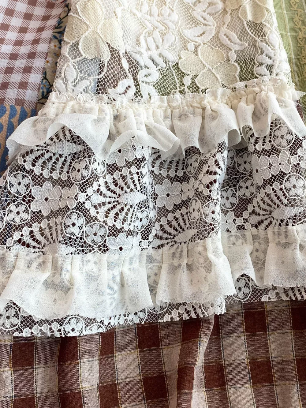 Patchwork Lace Trimmed A-Line Dress, image 10