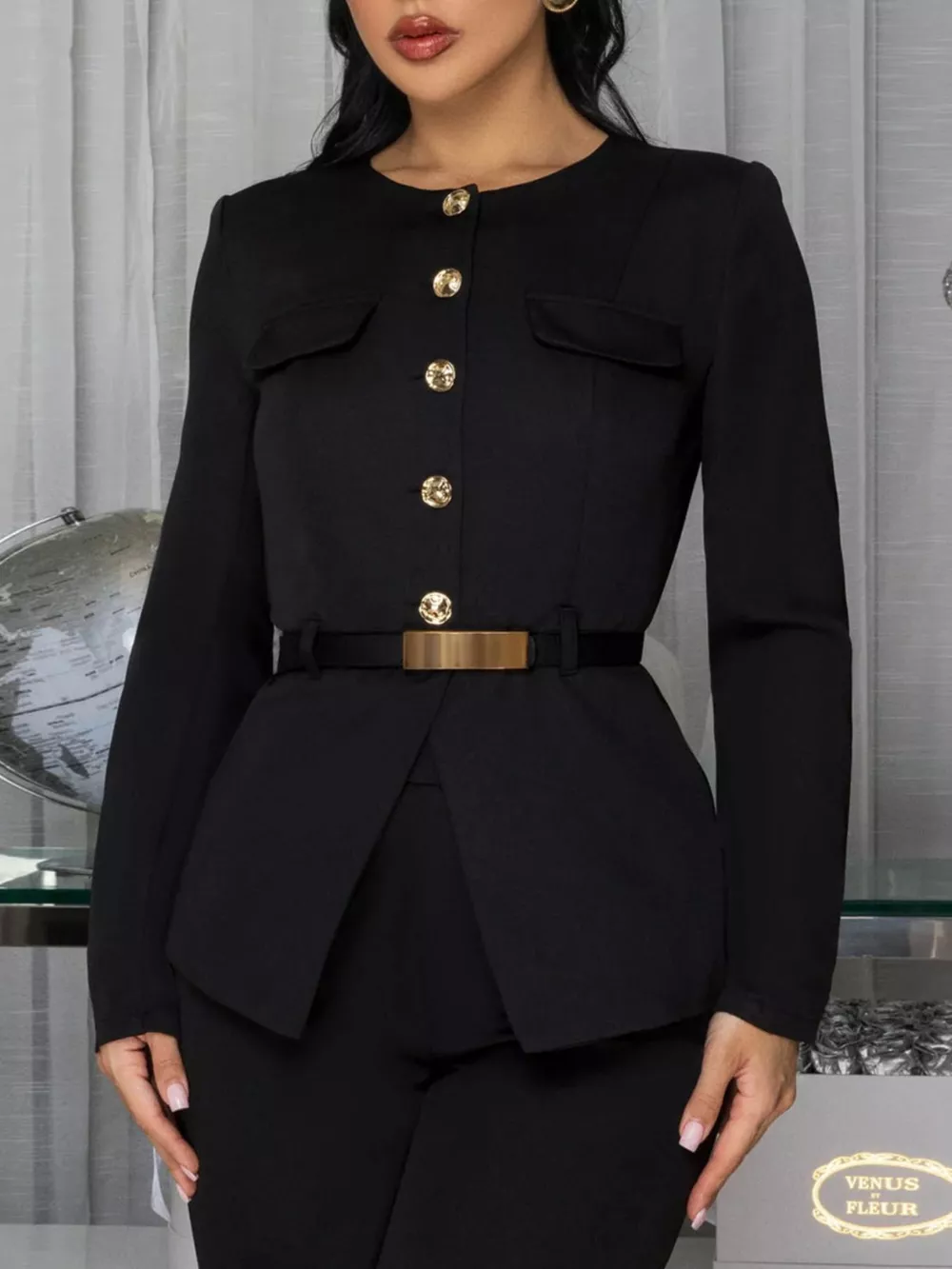 Button Up Long Sleeve Top and Pants Set, image 5