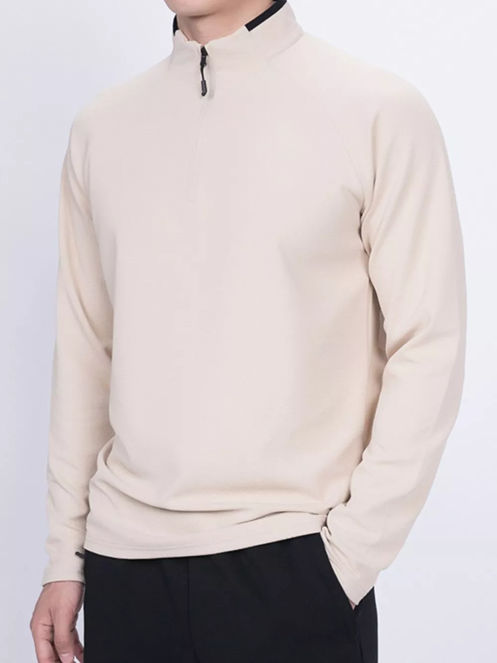 Men's Plus Size Casual Long Sleeve Quarter T-Shirt, image 3