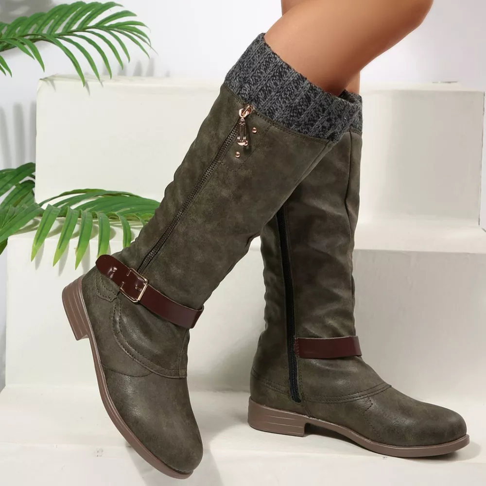 Round Toe Block Heels Boots, image 15
