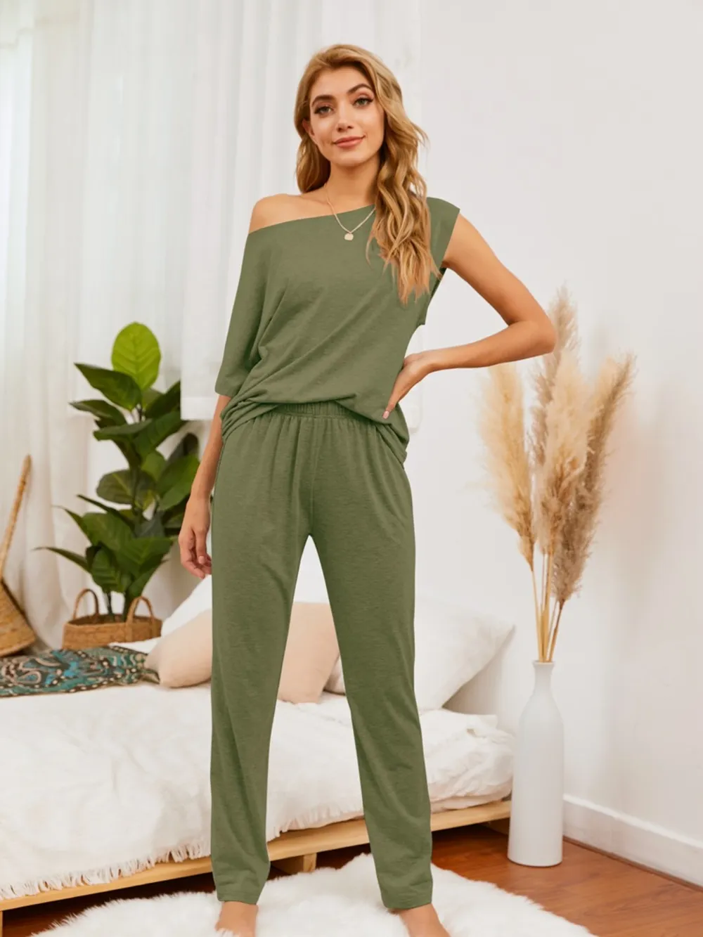 Boat Neck Top and Pants Lounge Set, image 11