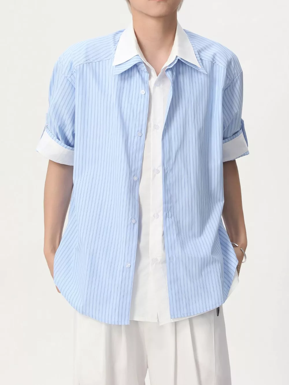 Men's Striped Button Up Shirt, image 2