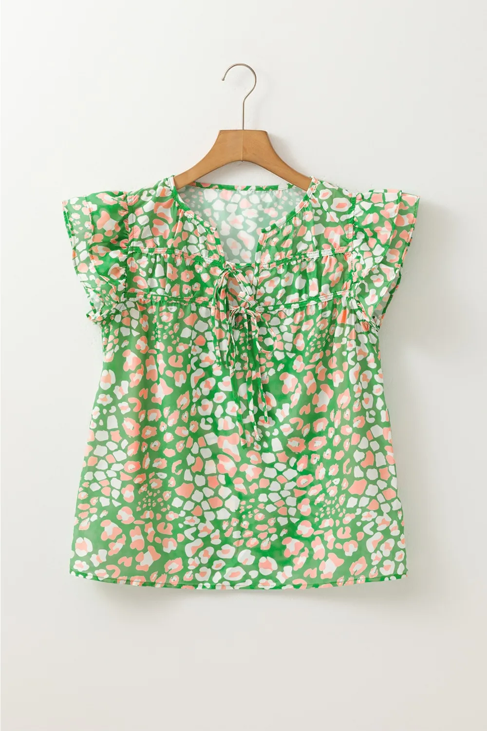Floral Print Ruffle Sleeve Blouse, image 2