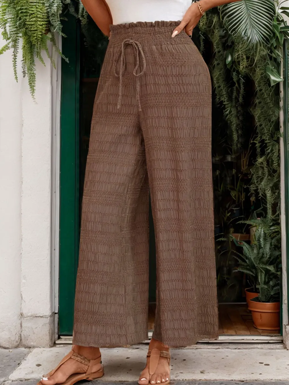 Tied Wide Leg Pants, image 2