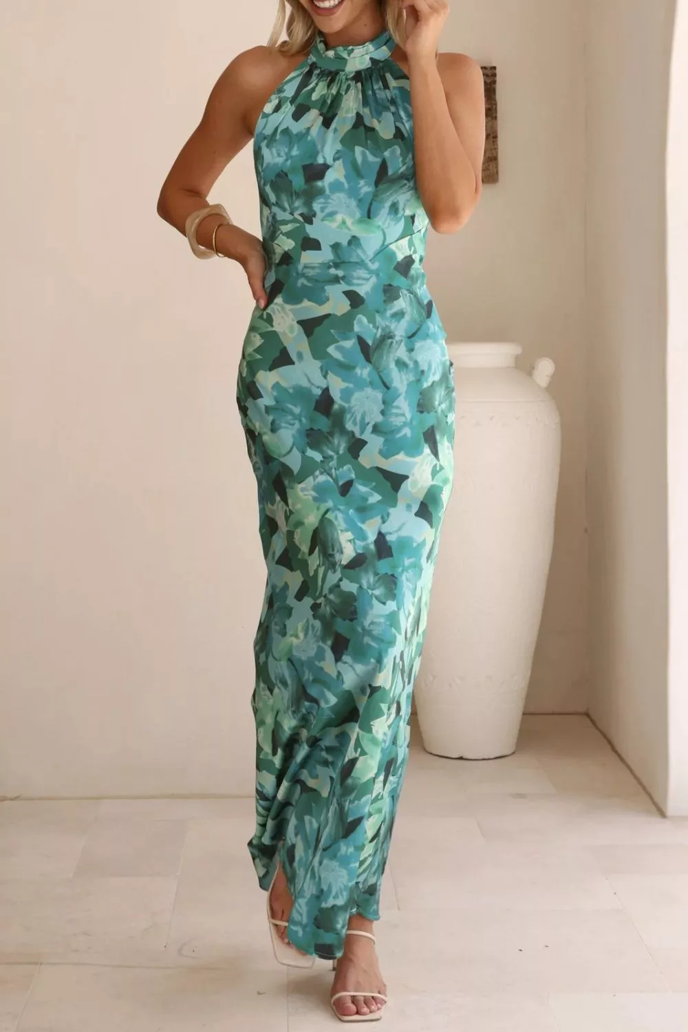 Floral Print Halter Neck Maxi Dress, image 14