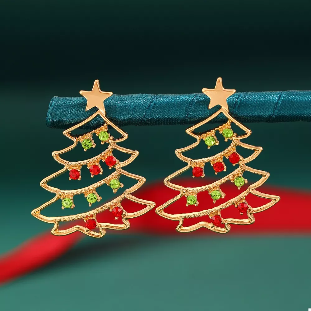 18K Gold-Plated Christmas Tree Earrings, image 10