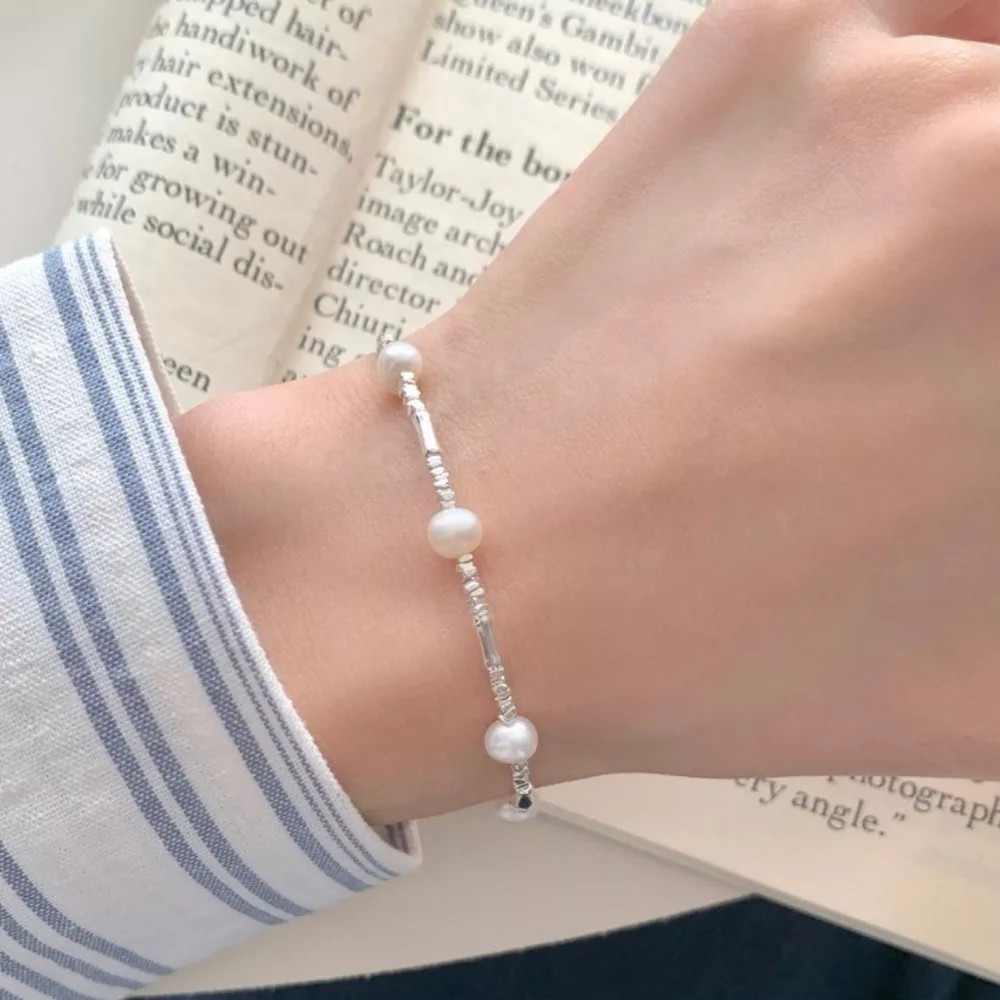 925 Sterling Silver Pearl Bracelet, image 4