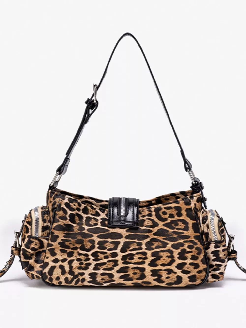Leopard Print Buckle Shoulder Bag, image 9