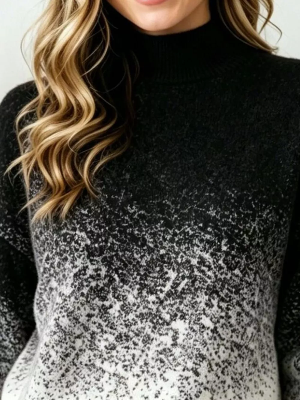 Gradient Turtleneck Long Sleeve Sweater, image 2