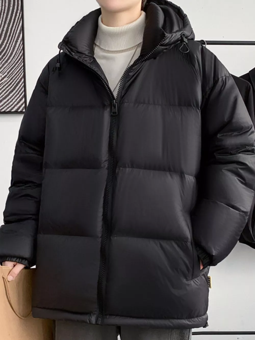 Men's Full Size Warm Padded Hooded Puffer Jacket Plus Size, image 2