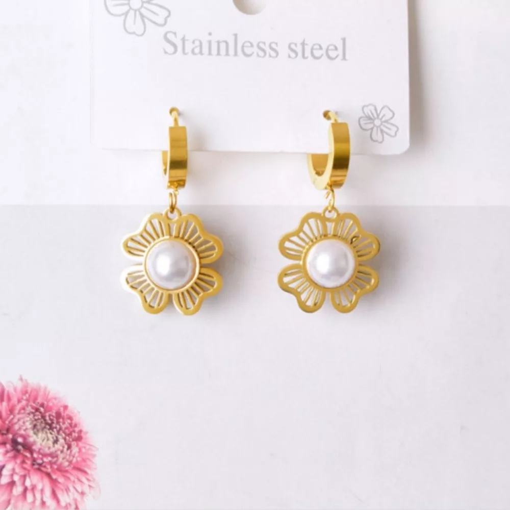 18K Gold-Plated Flower Jewelry Set, image 2