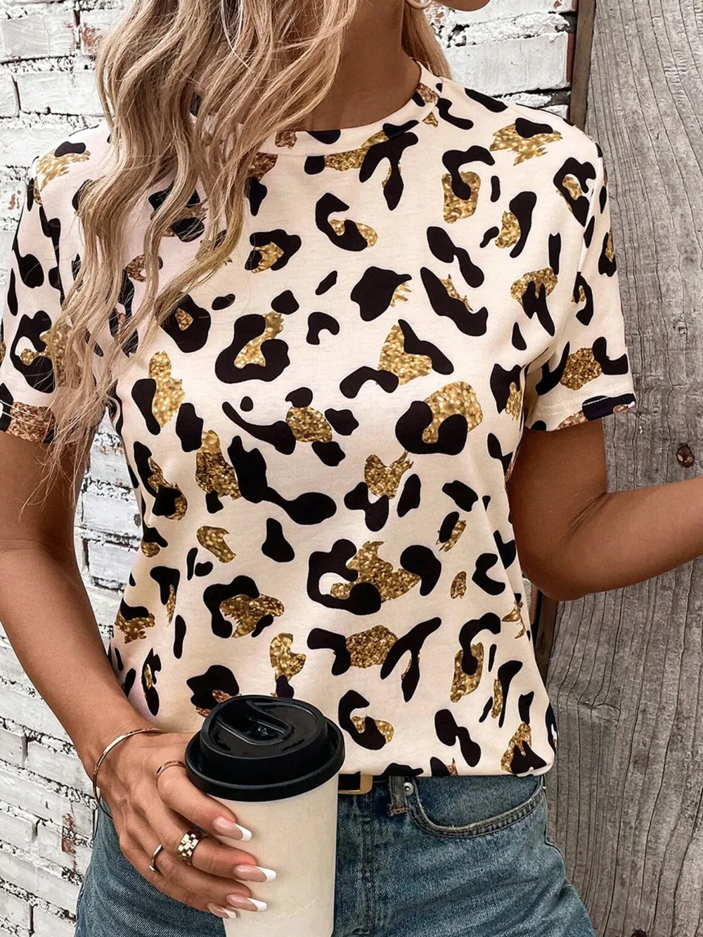 Leopard Print Short Sleeve T-Shirt, image 4