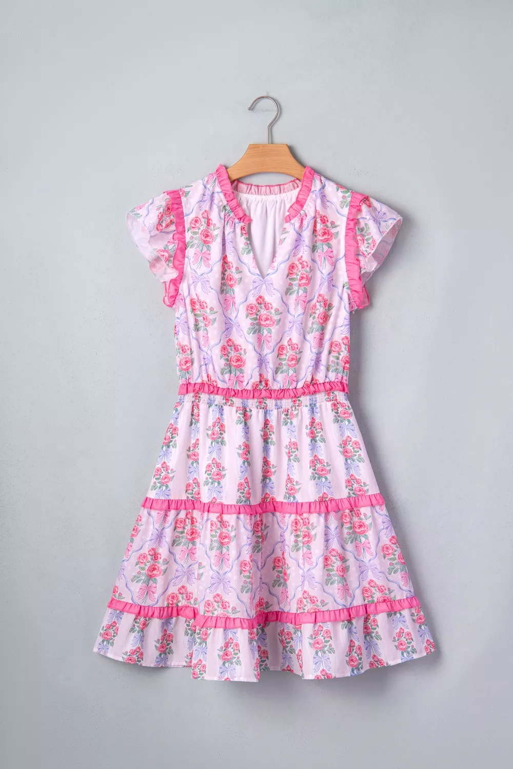 Tiered Ruffles Sleeveless Summer Floral Dress