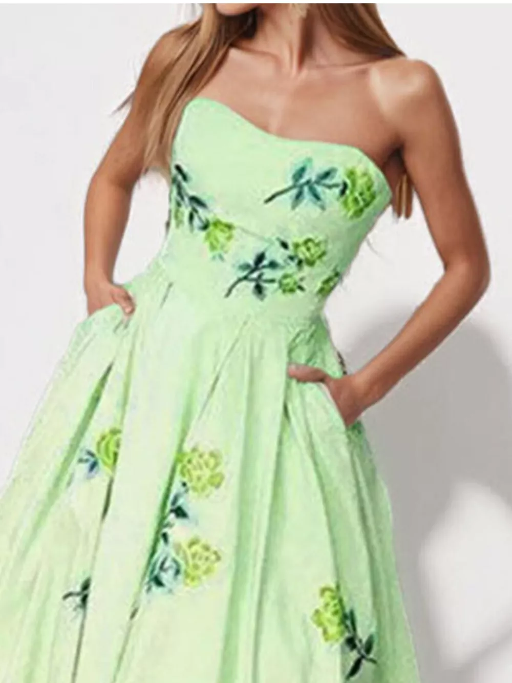Floral Print Tube Maxi Dress, image 3