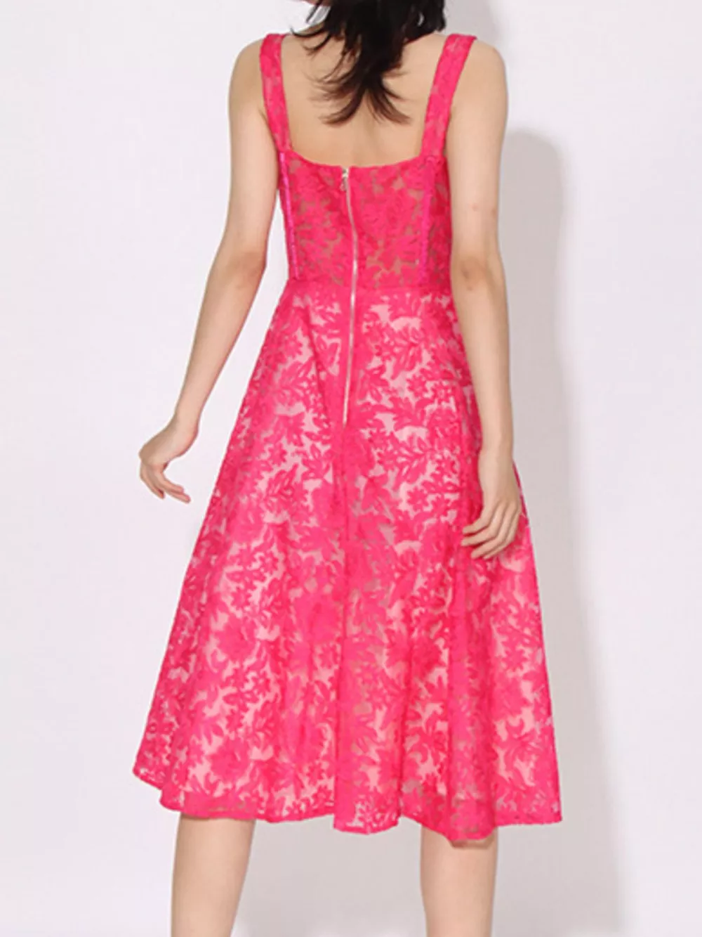 Lace Sweetheart Neck Cami Dress, image 5