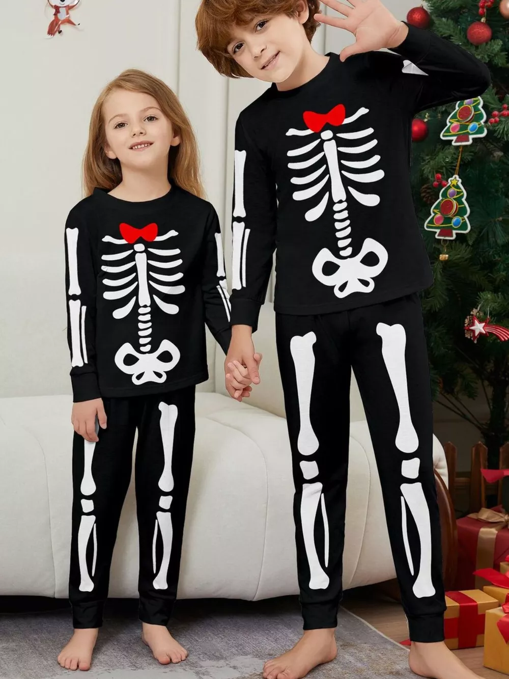Full Size Matching Family Skeleton Pajama Set Plus Size, image 8